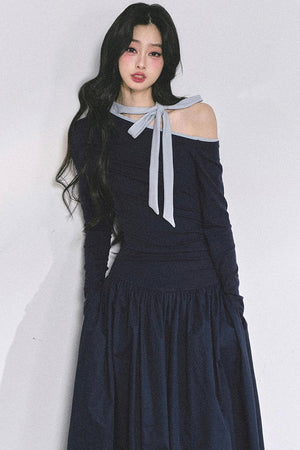Autumn Waist Slimming Long Dress