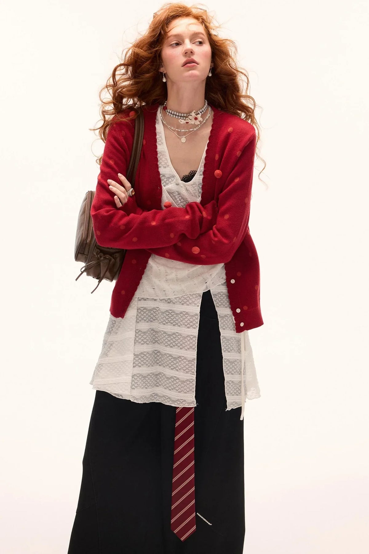 Autumn White Long-Sleeved Blouse Top