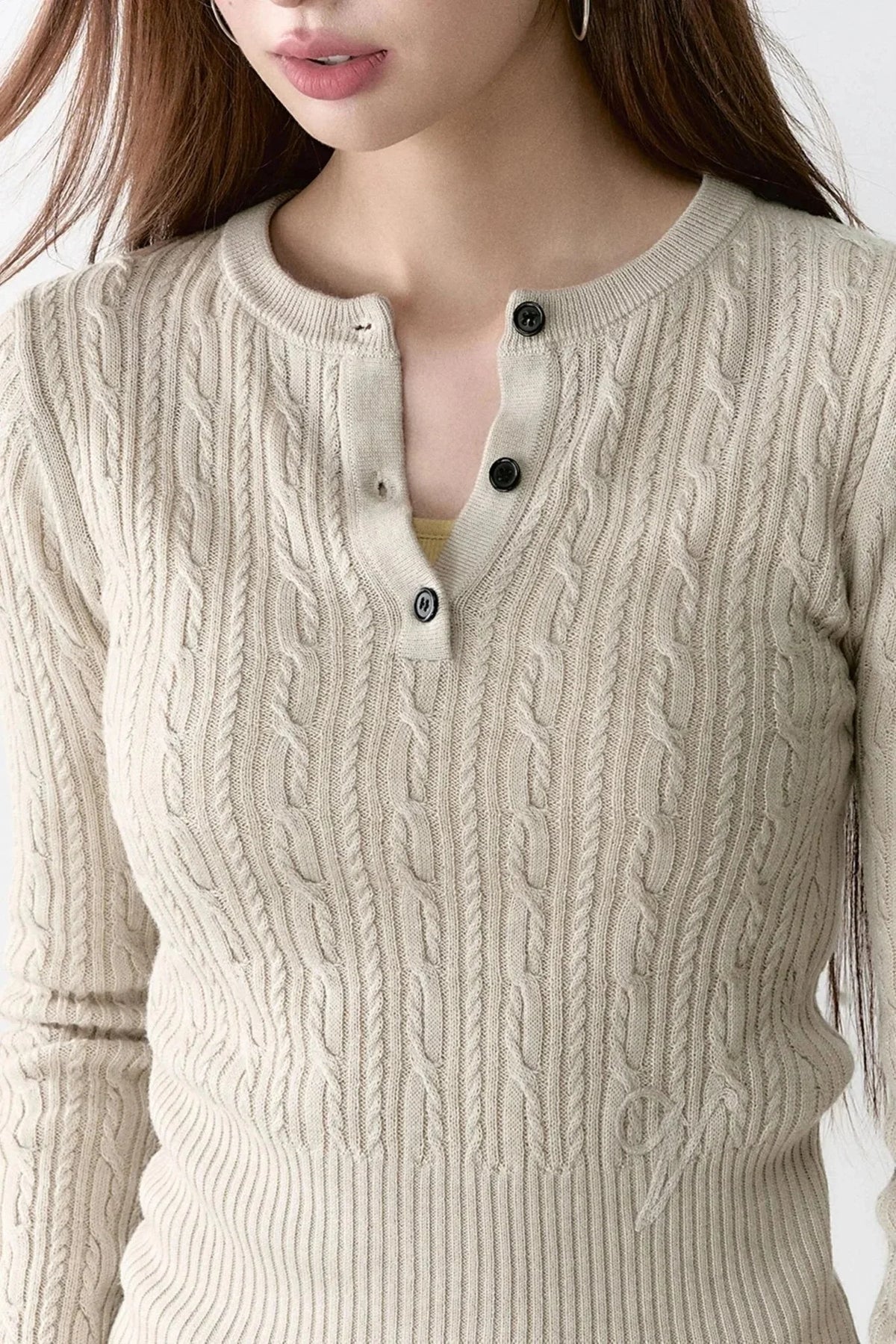 Autumn Winter Twist Knit Top