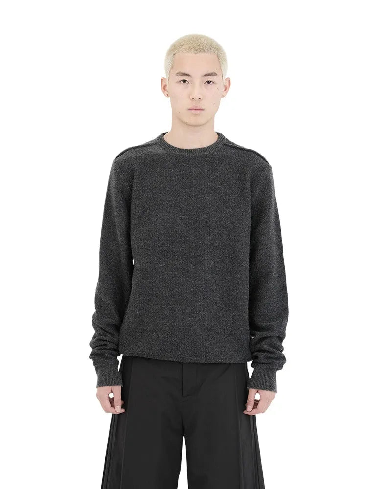 Black & Deep Gray Reversible Wool Knit Sweater