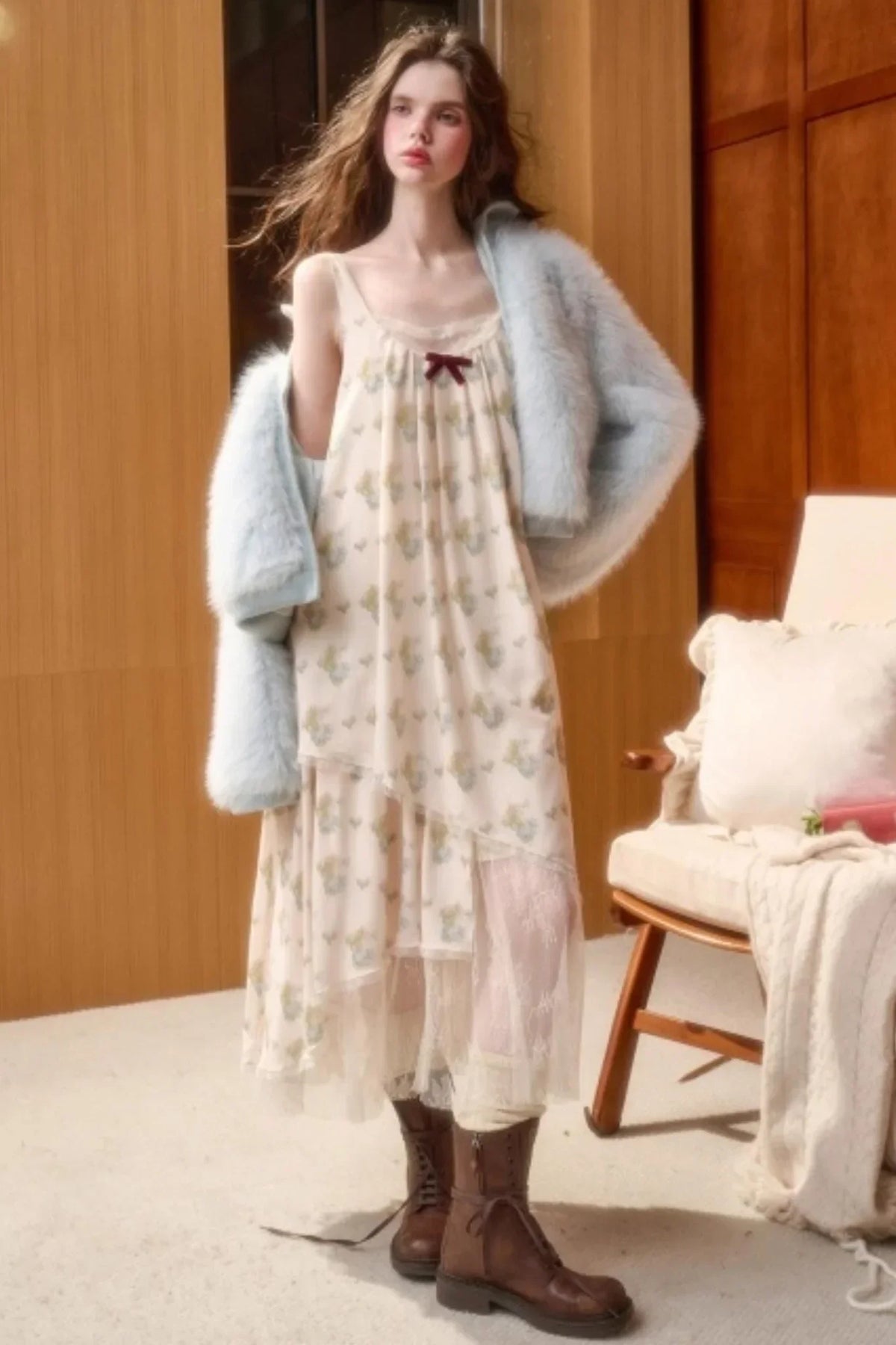 Baby Blue Fur Coat