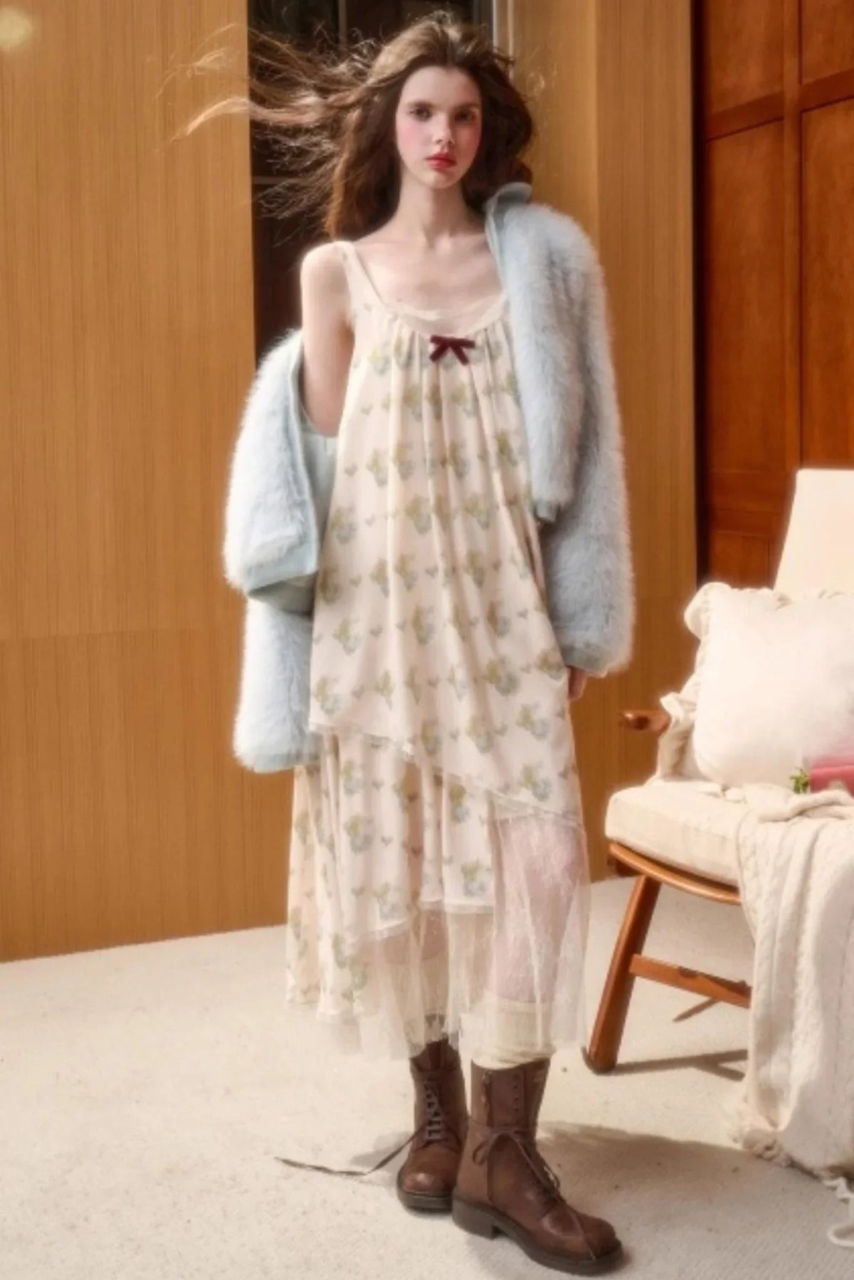 Baby Blue Fur Coat