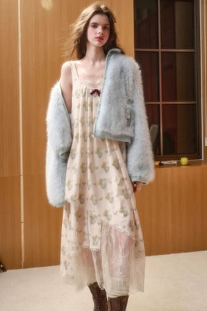 Baby Blue Fur Coat