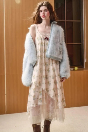 Baby Blue Fur Coat