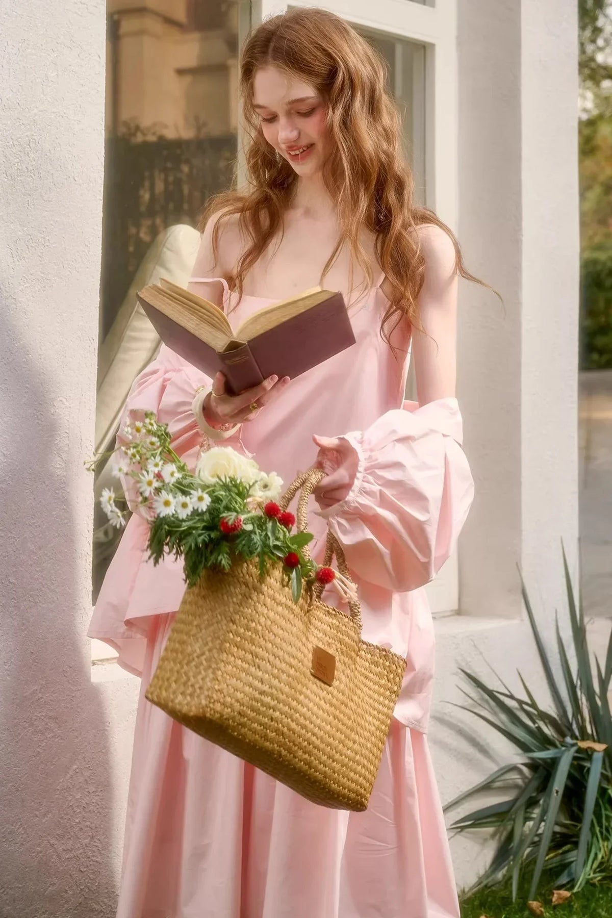 Baby Pink Cotton Dress Set-Up