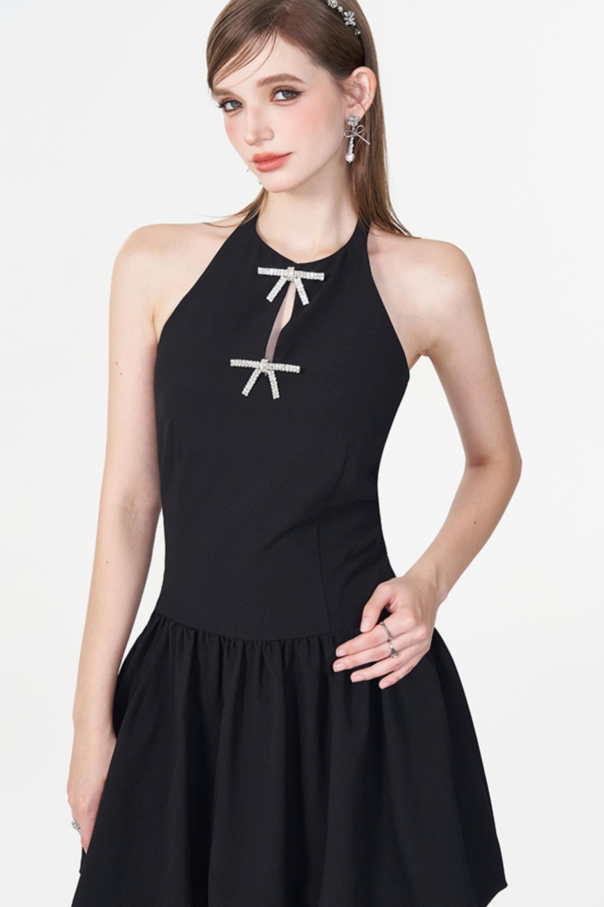 Backless Black Kilt Dress