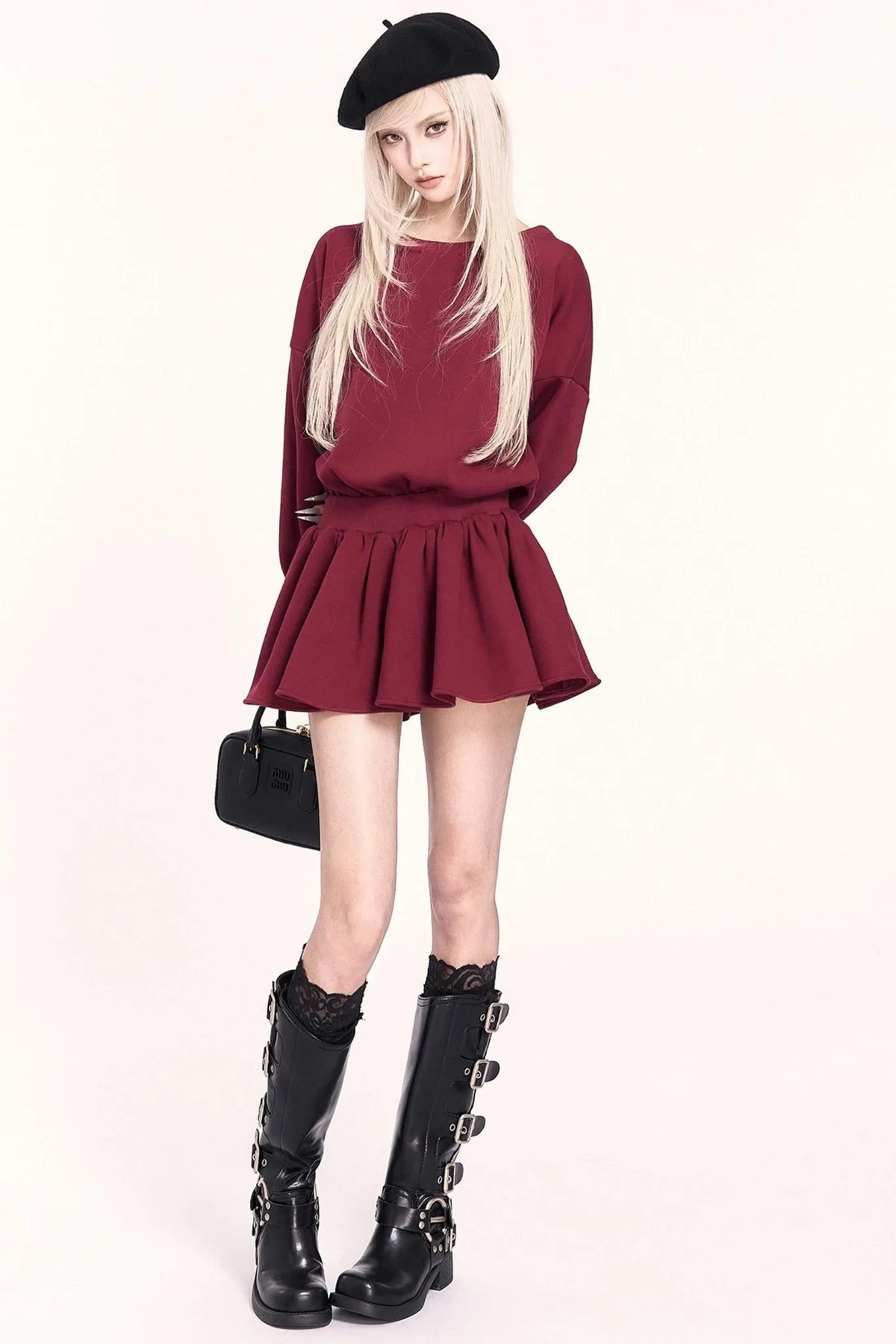 Backless Fleece Sweatshirt Dress