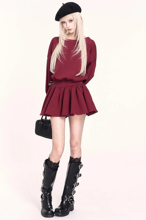Backless Fleece Sweatshirt Dress