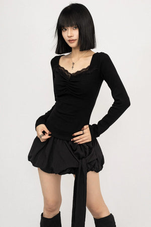 Backless Strappy Long Sleeve Top