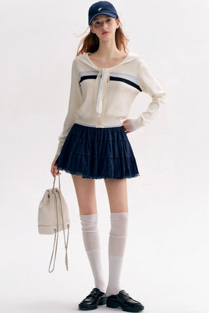 Ballet Lace Puffy A-Line Short Skirt