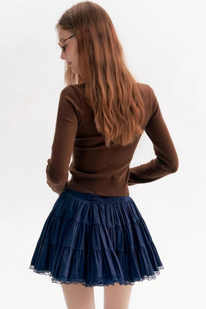 Ballet Lace Puffy A-Line Short Skirt