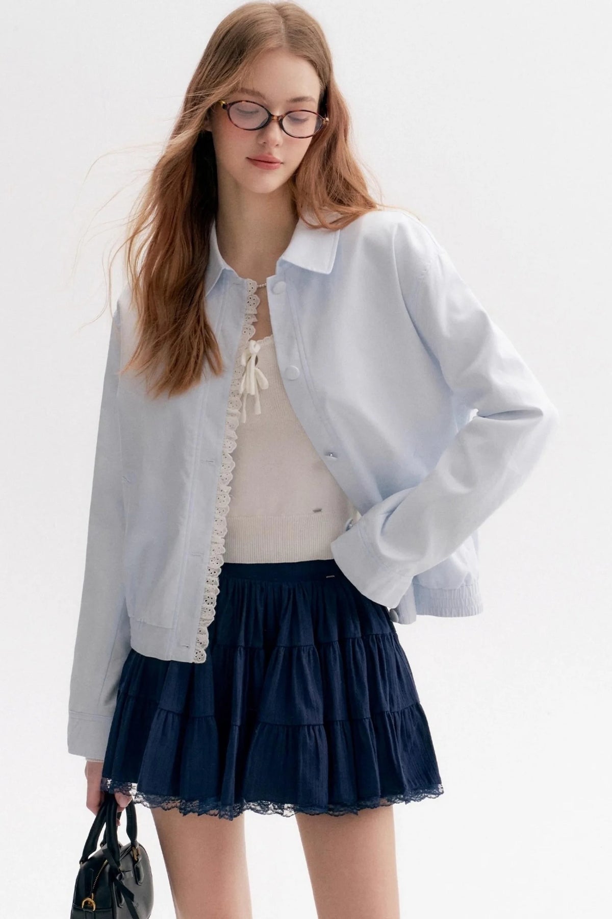 Ballet Lace Puffy A-Line Short Skirt