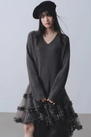 Ballet Studio Mesh Patchwork Dress