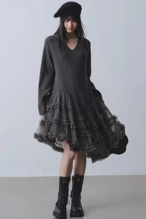 Ballet Studio Mesh Patchwork Dress