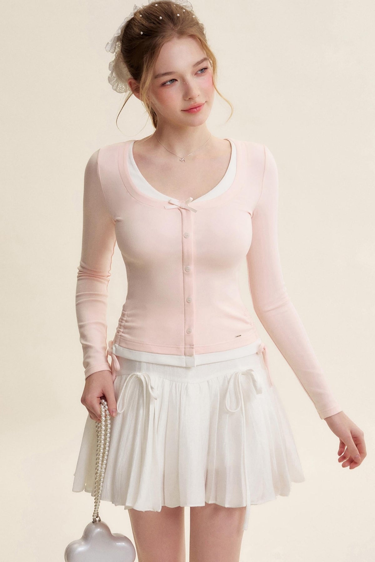 Balletcore Pleated Bow Skirt