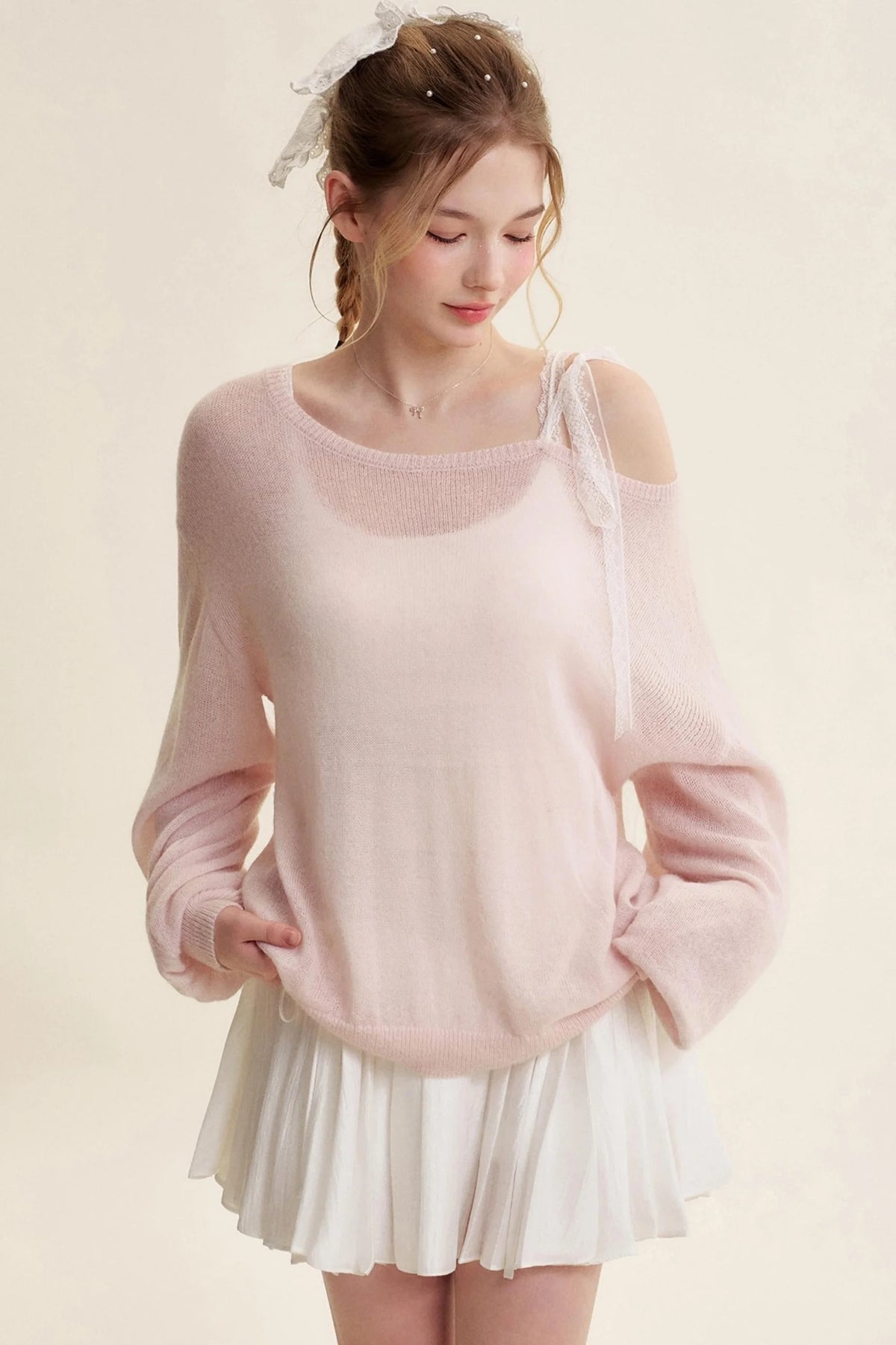 Balletcore Pleated Bow Skirt