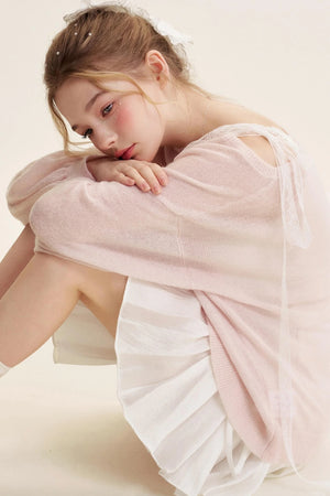 Balletcore Pleated Bow Skirt