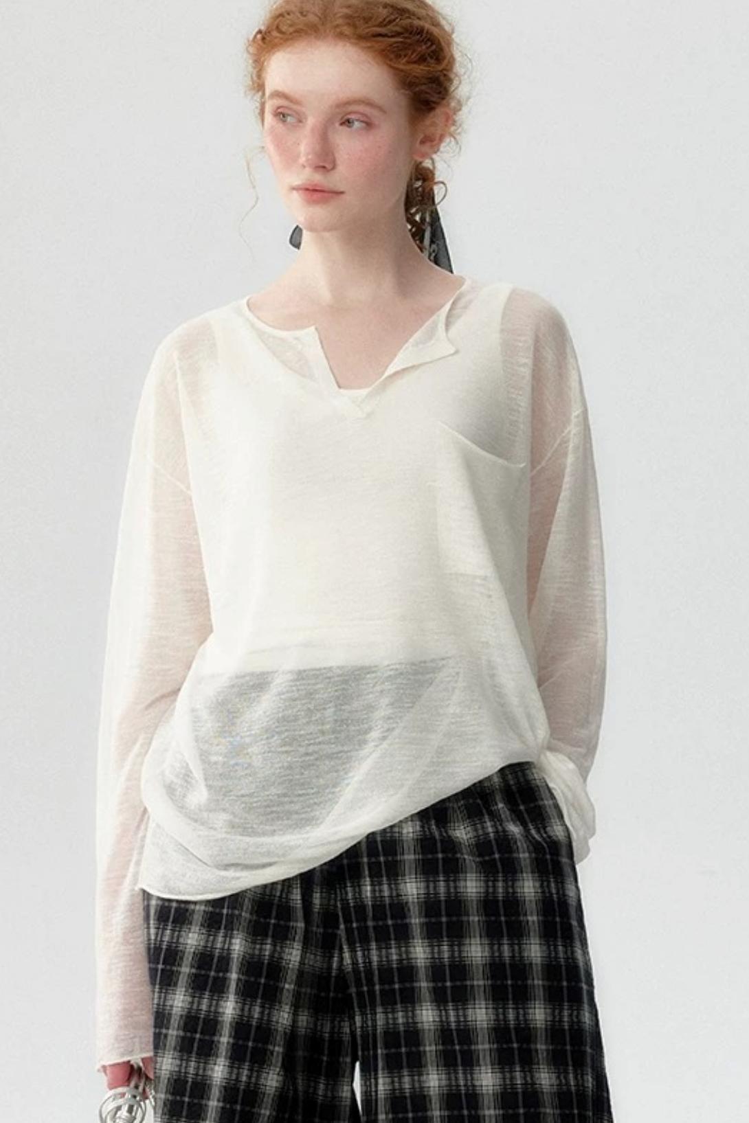 Bamboo Linen Knit Blouse