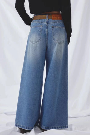 Basic Blue Wide-Leg Jeans