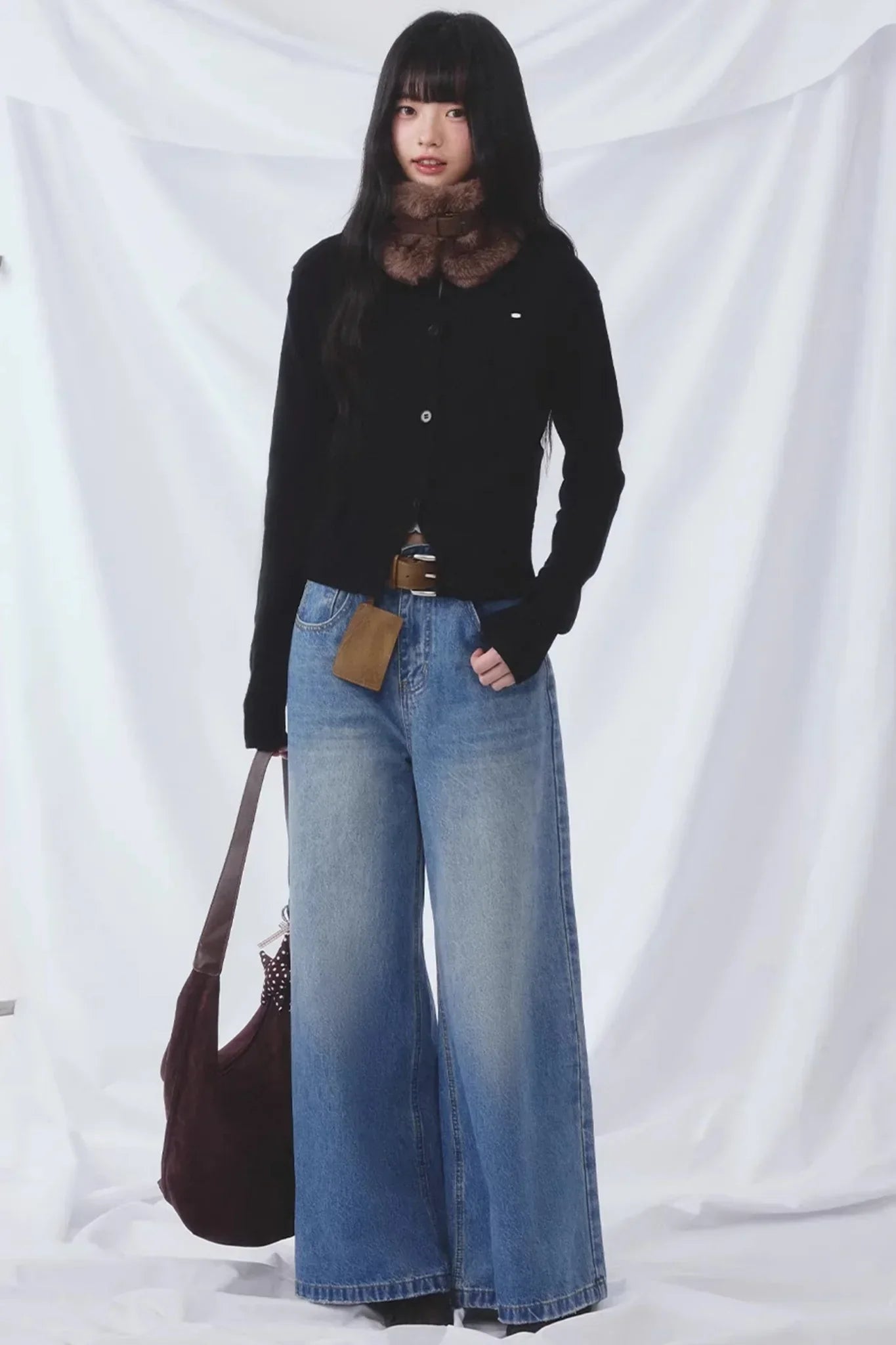 Basic Blue Wide-Leg Jeans