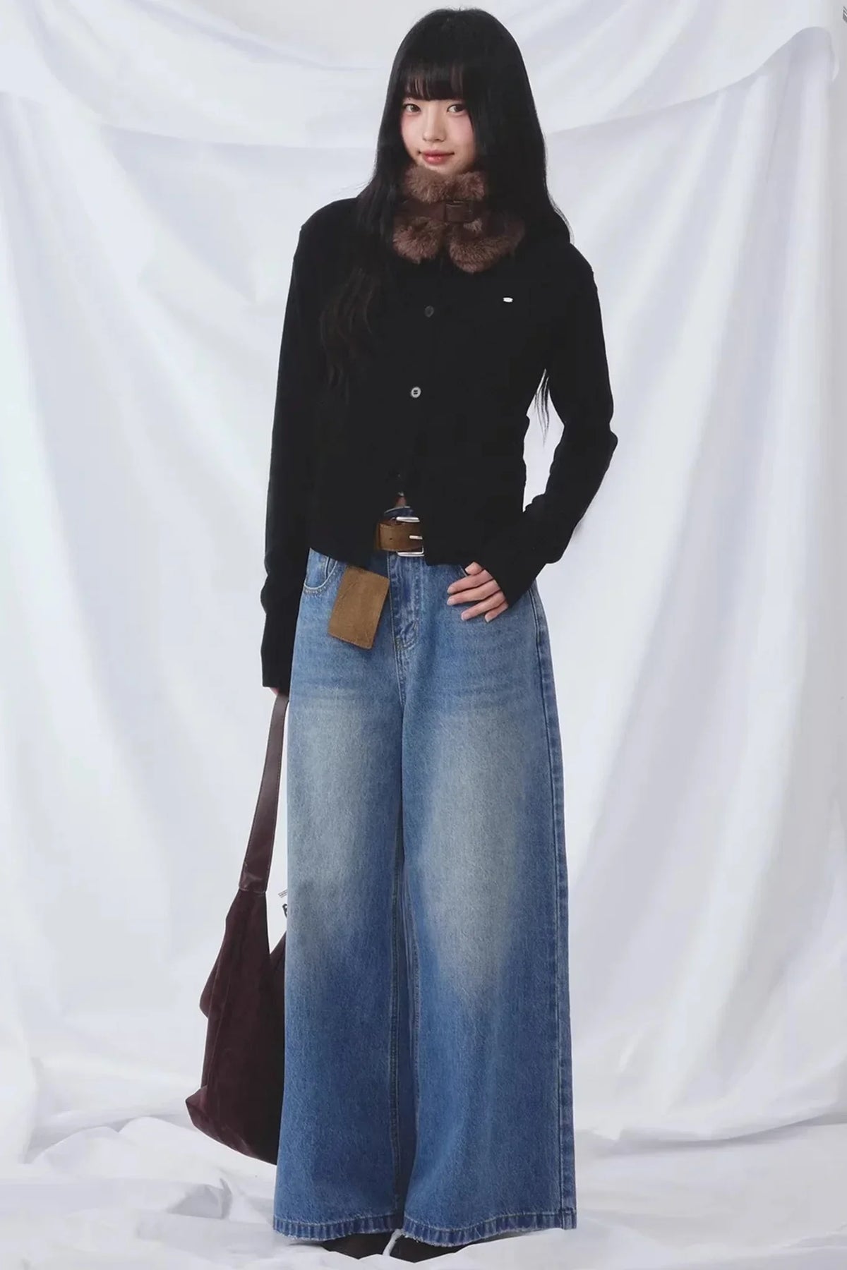 Basic Blue Wide-Leg Jeans