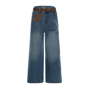 Basic Blue Wide-Leg Jeans
