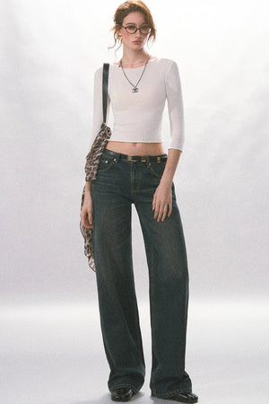 Basic Round Neck Knit T-Shirt