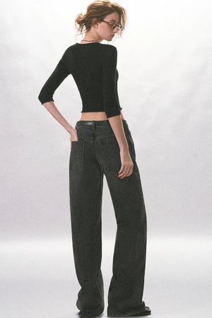 Basic Round Neck Knit T-Shirt