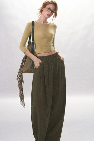 Basic Round Neck Knit T-Shirt