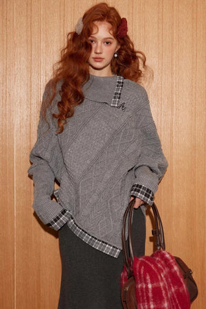 Bat Sleeve Knit With long Skirt Set-Up