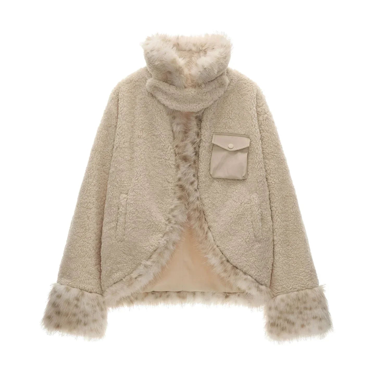 Batwing Sleeve Wool Coat