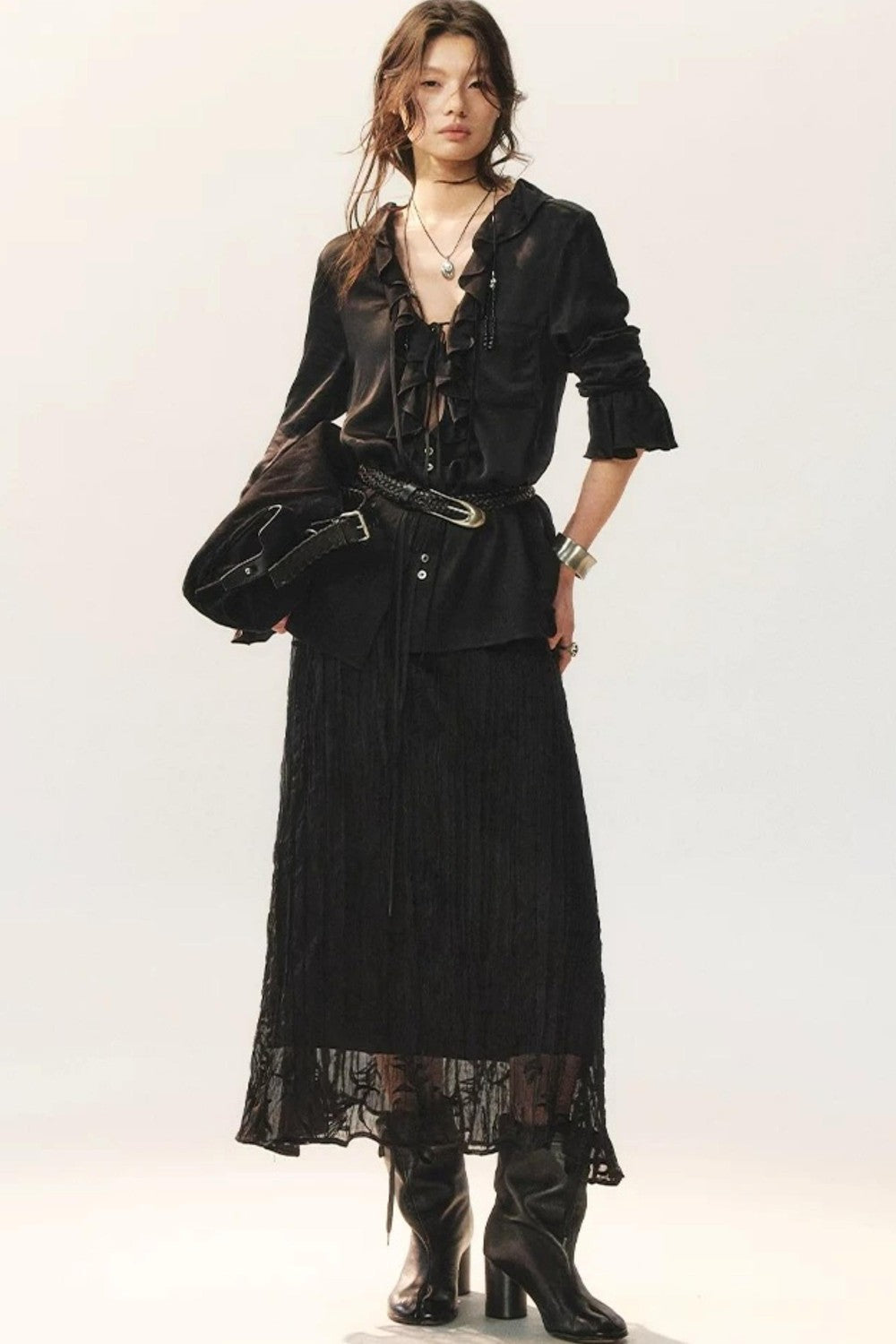 Beaded Asymmetric Skirt