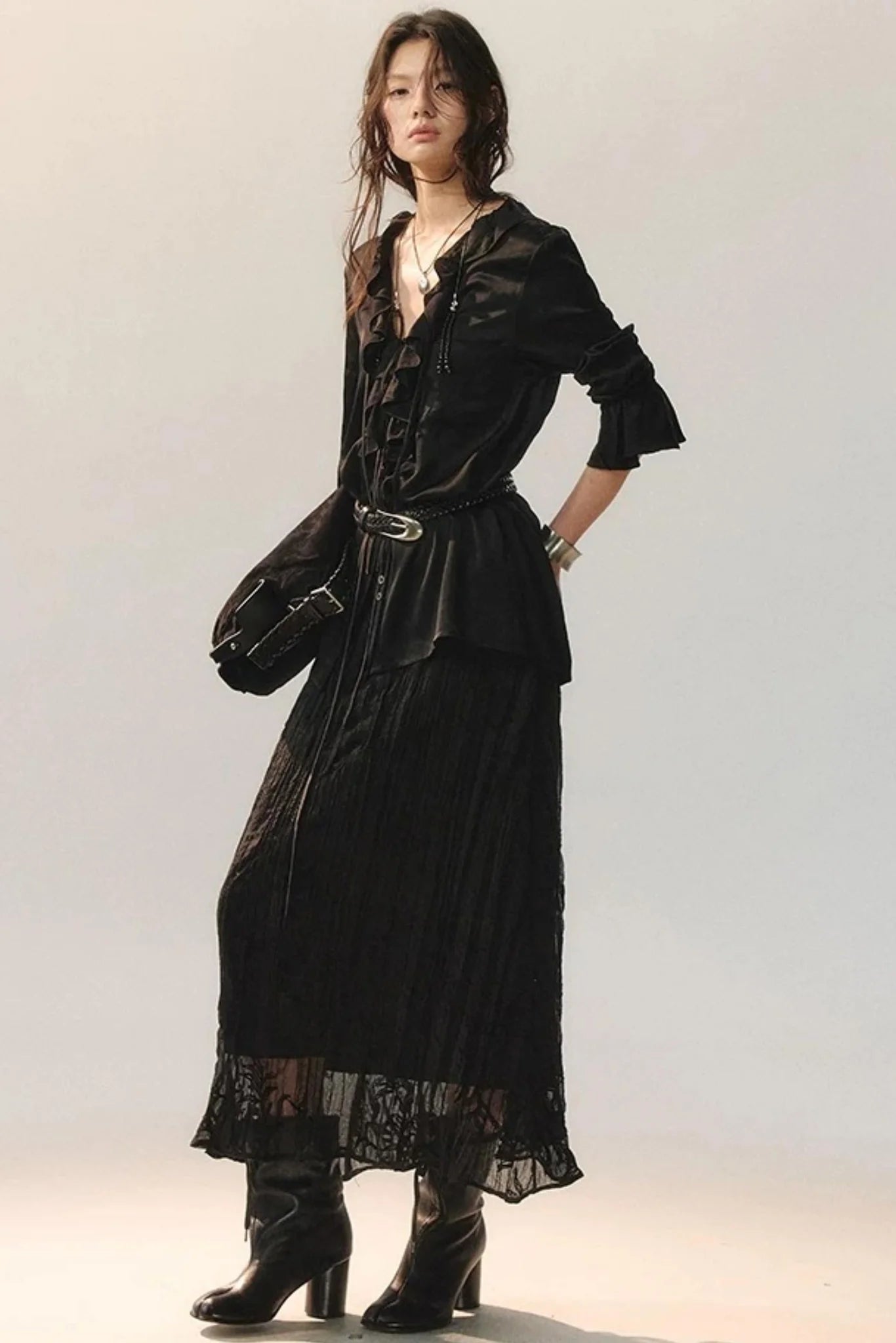 Beaded Asymmetric Skirt