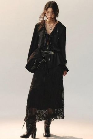 Beaded Asymmetric Skirt