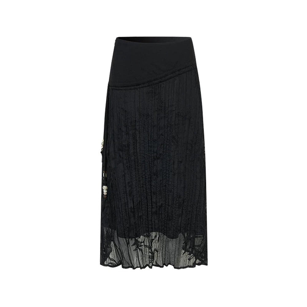 Beaded Asymmetric Skirt