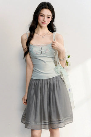 Beaded Embroidery Lace Camisole Top