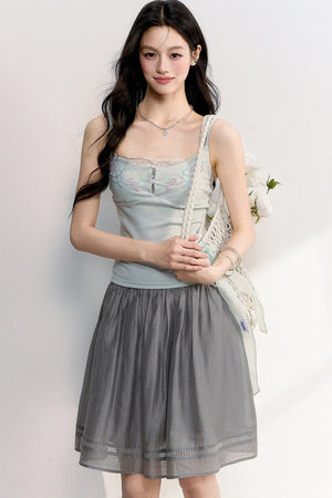 Beaded Embroidery Lace Camisole Top
