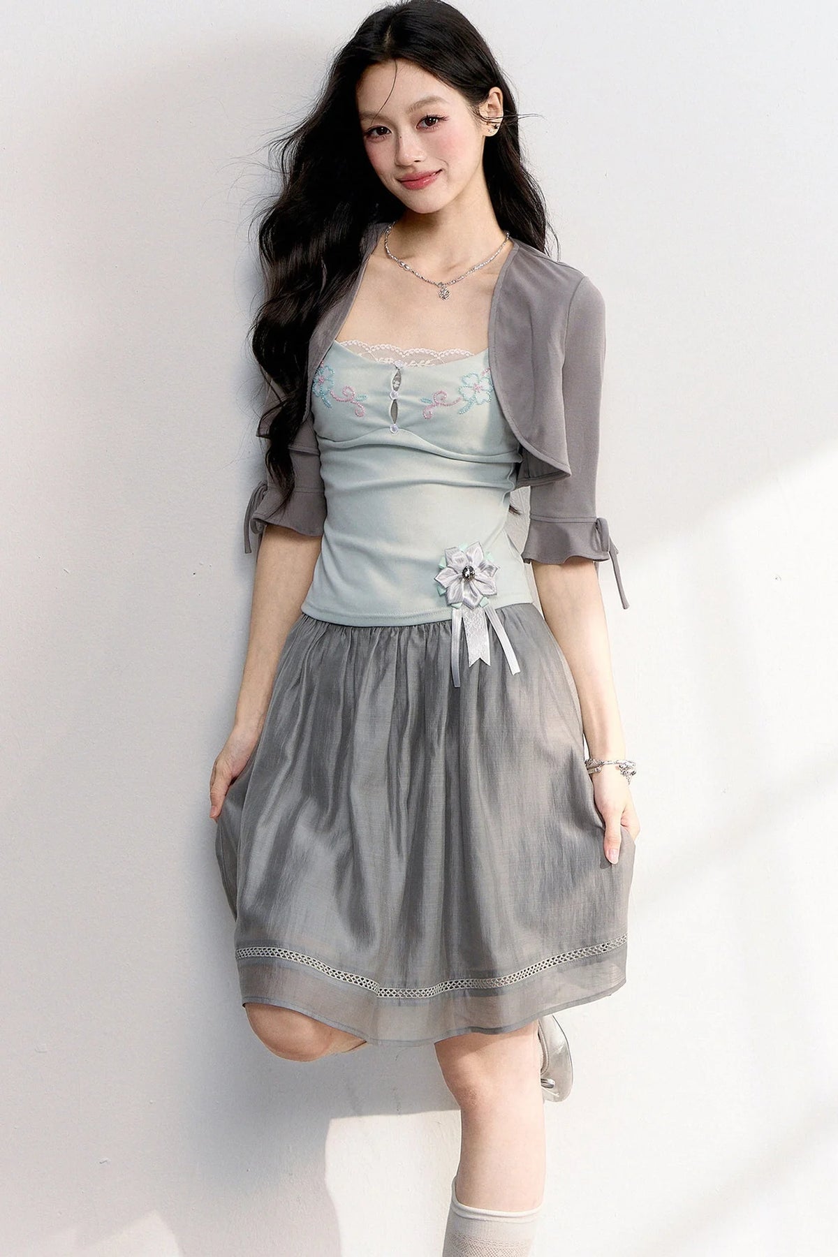 Beaded Embroidery Lace Camisole Top
