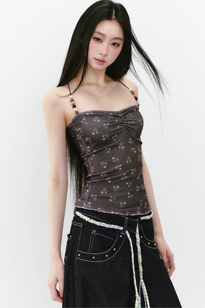 Beaded Floral Camisole Top