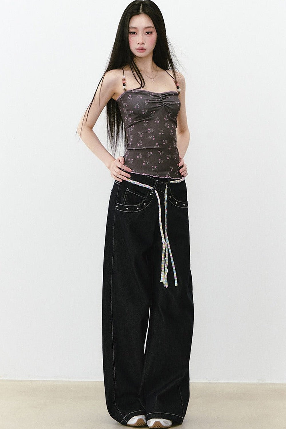 Beaded Floral Camisole Top