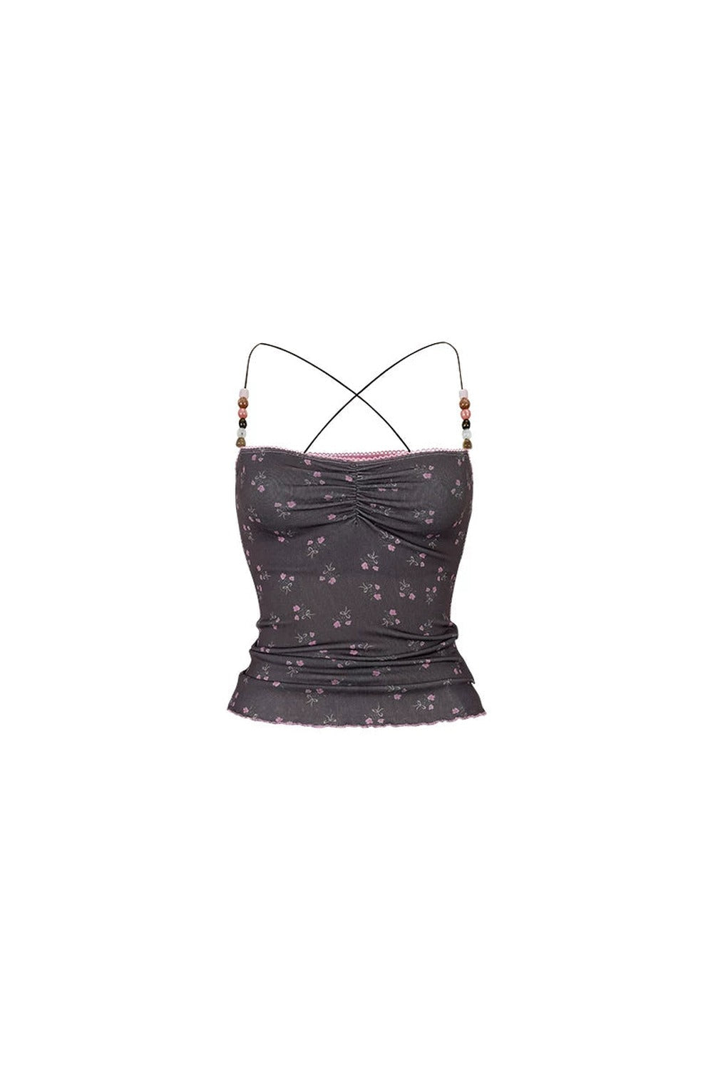Beaded Floral Camisole Top