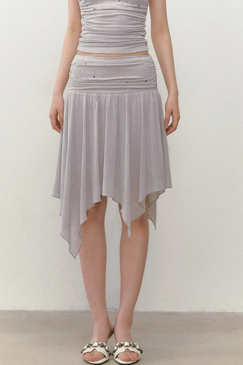 Beaded Pleated Acetate Bustier and Skirt Set-Up