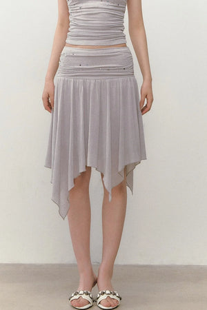 Beaded Pleated Acetate Bustier and Skirt Set-Up