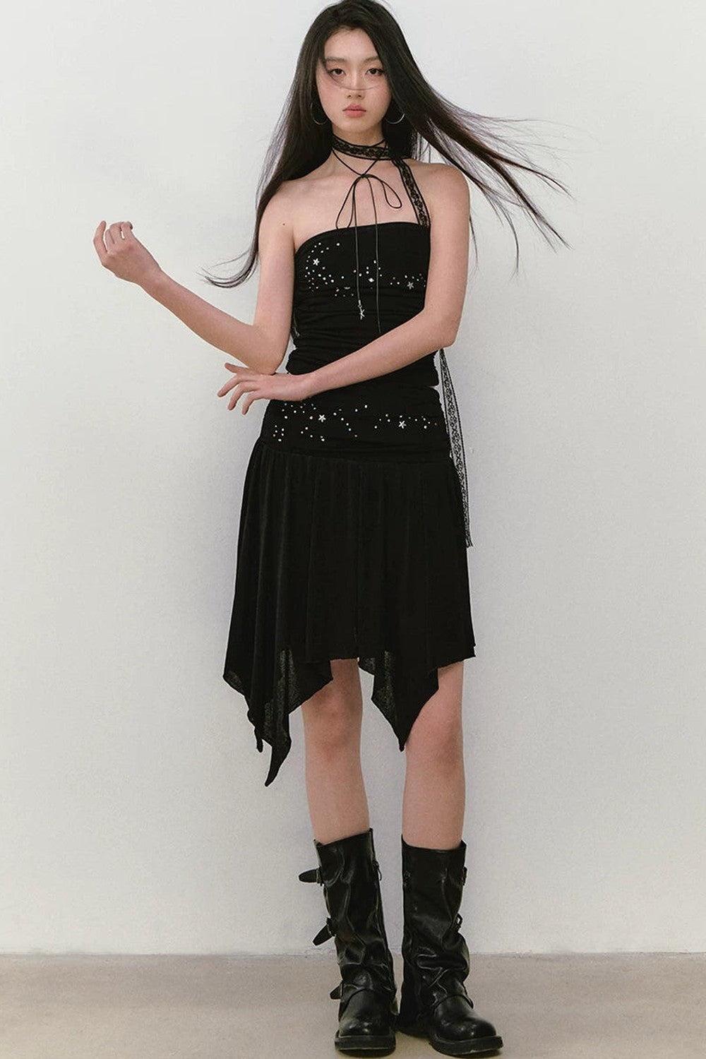 Beaded Pleated Acetate Bustier and Skirt Set-Up