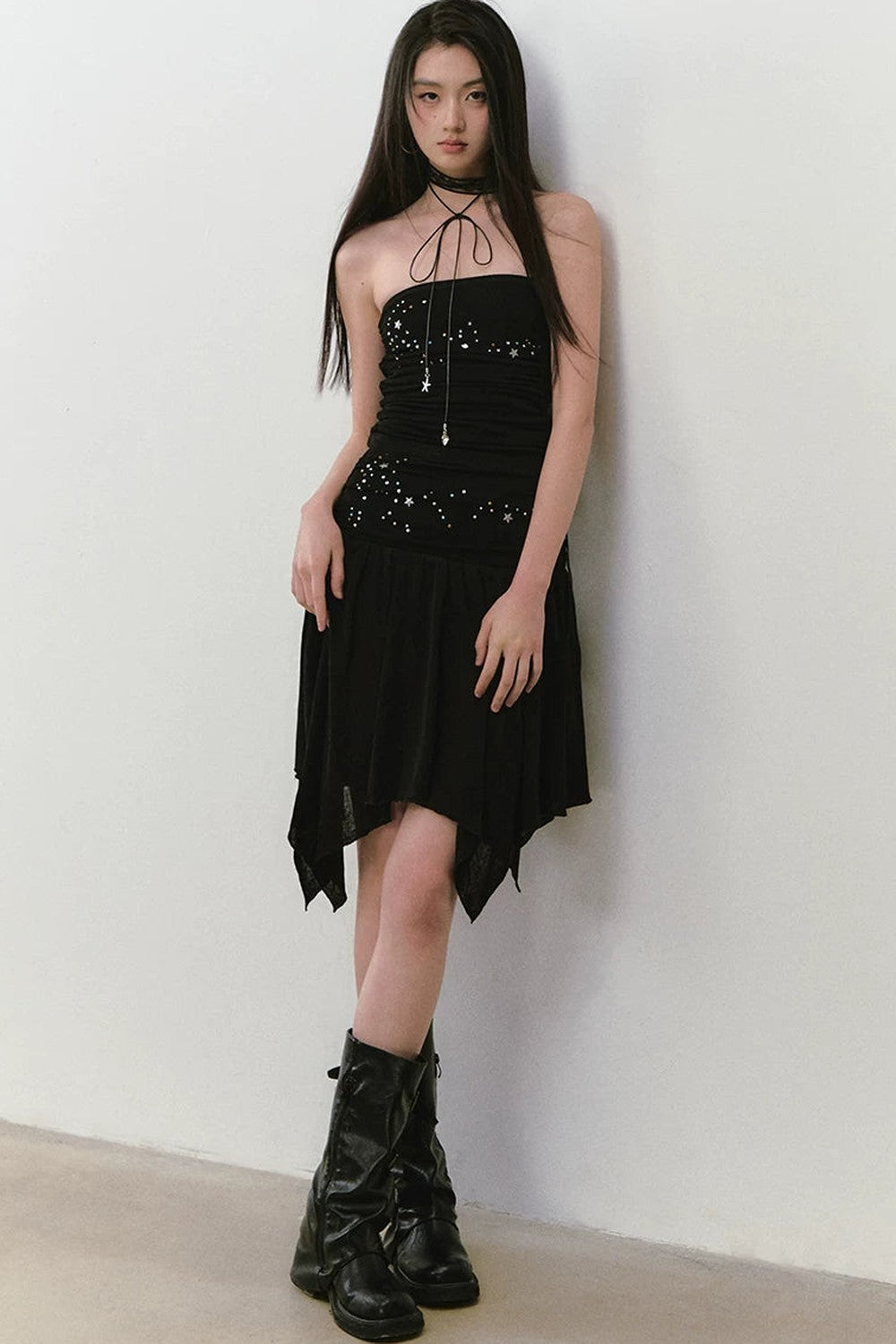 Beaded Pleated Acetate Bustier and Skirt Set-Up