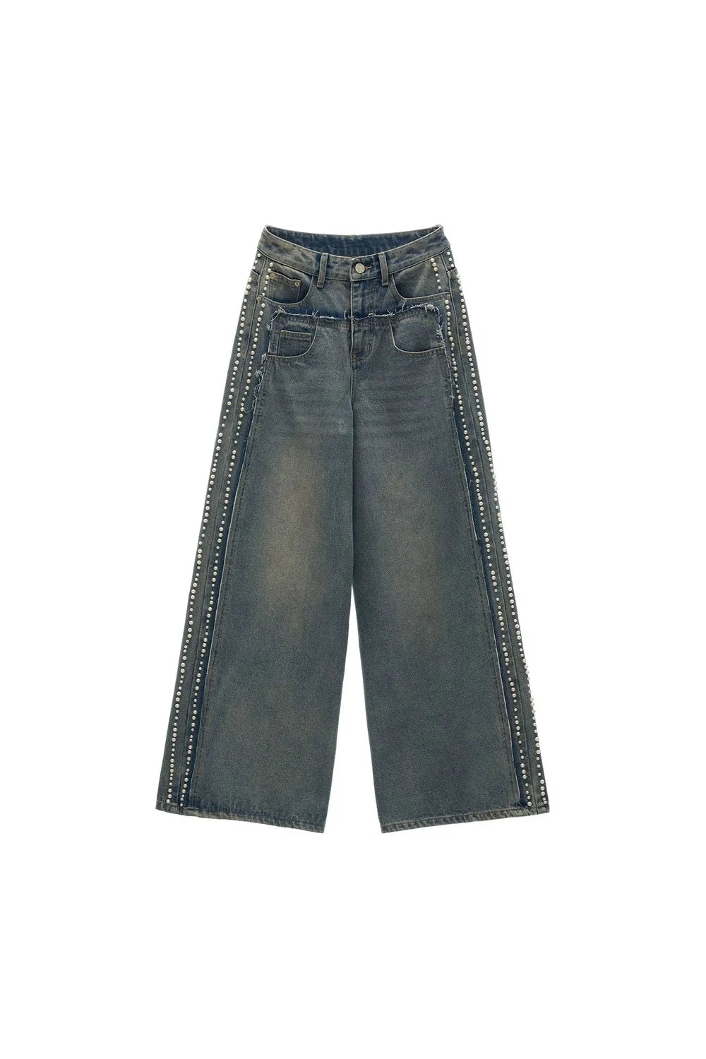 Beaded Retro Washed Jeans