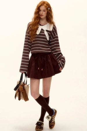 Beaded Suede Puffy Skirt