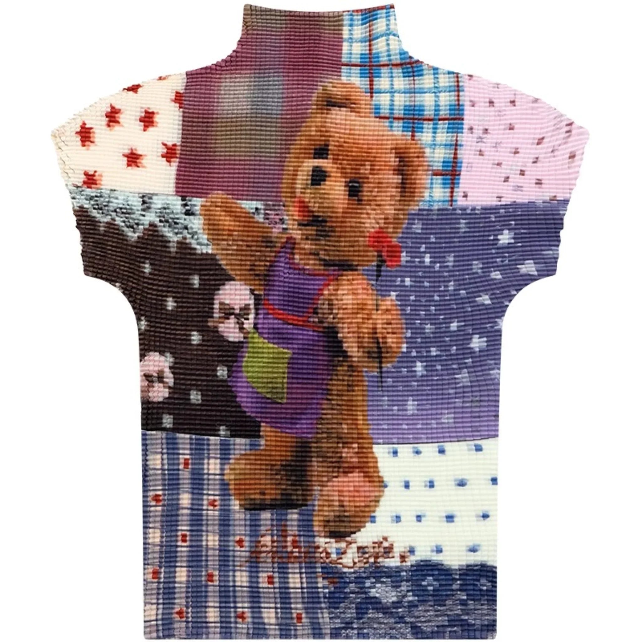 Bear Patchwork Knit Top