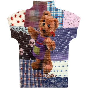 Bear Patchwork Knit Top