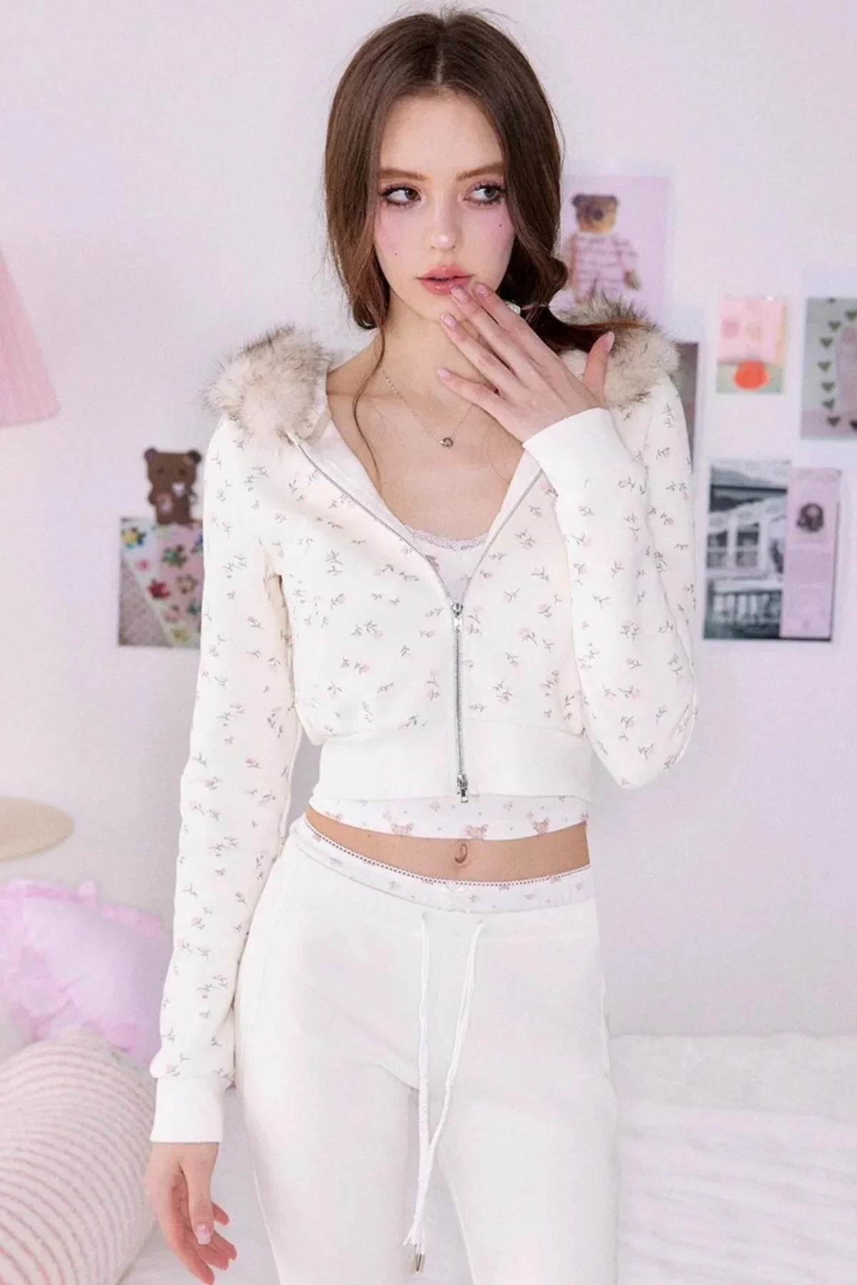 Bear Print Sweater Suspender Set-Up
